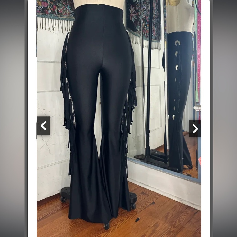 Cat O' Nine Fringe Concho Bell Bottoms